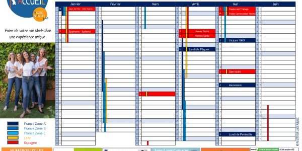 CALENDRIER MADRID ACCUEIL 2023
