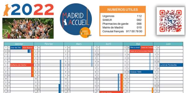 CALENDRIER MADRID ACCUEIL 2022